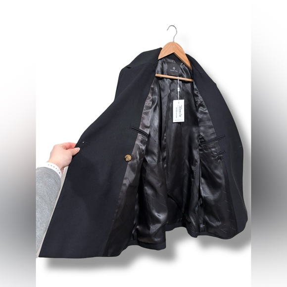NWT Anine Bing Kaia Double Breasted Black Wool Oversized Blazer Size XL - Picture 9 of 11